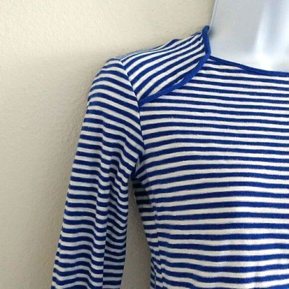 Who What Wear Striped Blue Top 3/4 Sleeve size XS - Picture 2 of 4